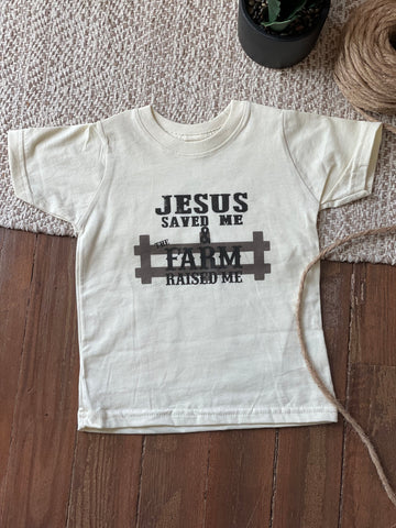 Jesus Saved & Farm Raised Toddler Tee