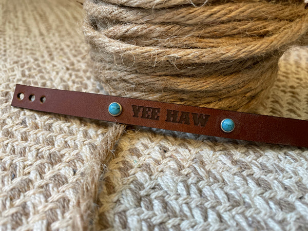 Little Leather "Yee-Haw" Bracelet