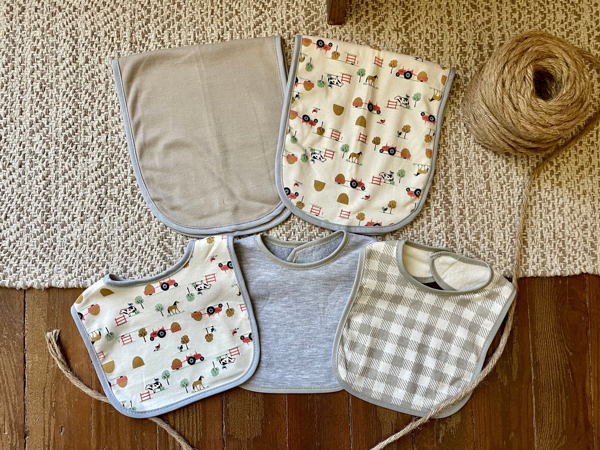 Farmhand Bib/Burp Cloth Set